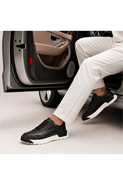 Platin Black Leather Men's Sneakers
