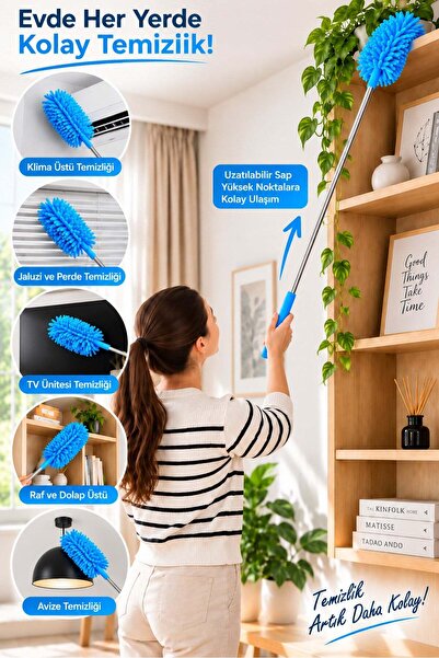 omilife Mikrofiber Makarna Mop Toz Alma Paspası Tüy Toplayıcı Çok Amaçlı Temizlik Mopu