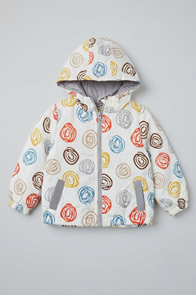 zumino Baby Boy Geometric Patterned Raincoat