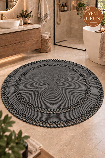 MaVaux Alessa Doğal Yuvarlak Hasır Jüt Kilim Oval Dekoratif Örgü Kilim – Mode...