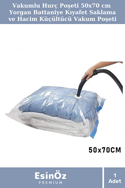 EsinÖz #Hurç Vakumlu Hurç Poşeti 50x70 cm Yorgan Battaniye Kıyafet Saklama ve...