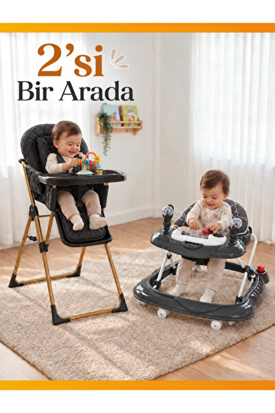 modabebekler 2'si Bir Arada Oyuncaklı Bebek Yürüteci ve Mama Sandalyesi Seti ...
