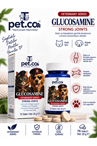 Kedi Ve Köpekler için Eklem Kas Kıkırdak Destekleyici Glucosamine Tablet 75 Adet