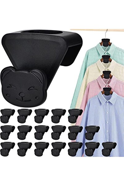 Arabest 18-Piece Space Saving Hanger Connector Hooks,Bear-Shaped Heavy Duty H...