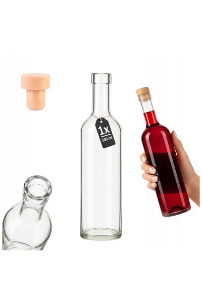 SuperButelki Sticla, Futura, 500 ml, 29.5 x 6 cm, ideala pentru Bauturi Alcoo...
