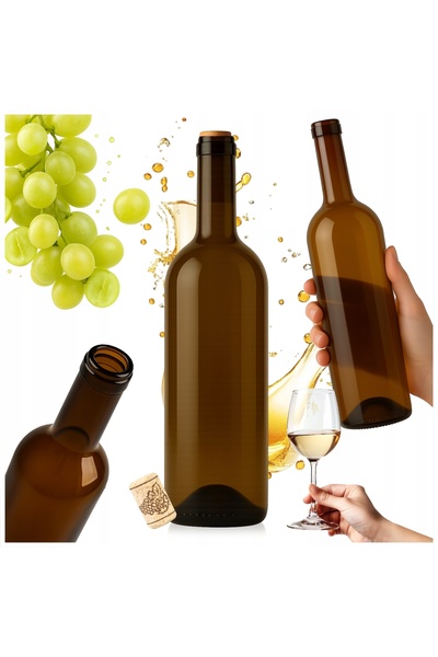 SuperButelki Sticla, Bordeaux, 750 ml, Cu Dop, Pentru Bauturi Alcoolice, Reut...