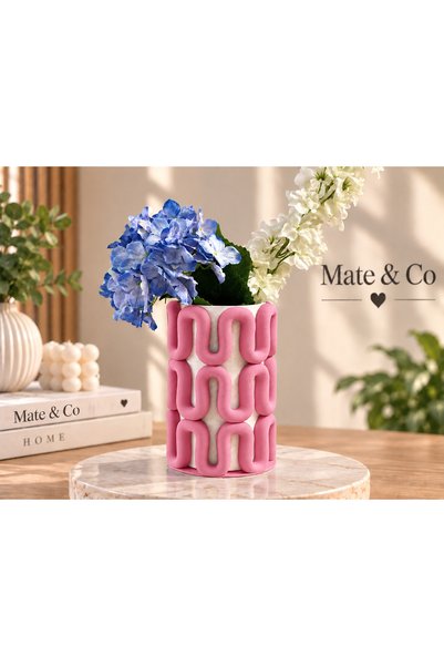 Mate&Co Seramik Görünümlü Şık Tasarım Vazo