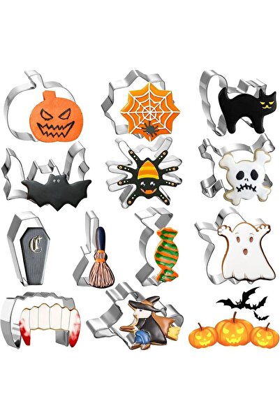 Generic Brand Set de decupatoare de biscuiți de Halloween din oțel inoxidabil...