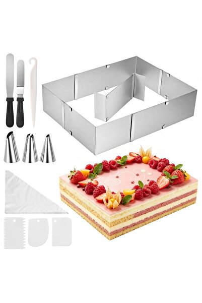 Generic Brand Formă de patiserie dreptunghiulară, înaltă de 10cm, cu dimensiu...