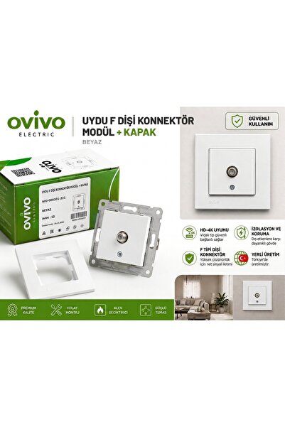 Ovivo Electric Ovivo Grano White Satellite Socket – Frame Included
