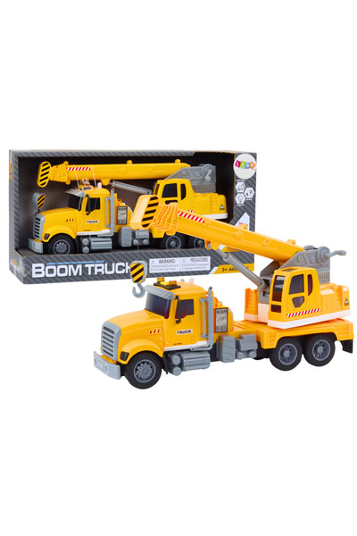 LEAN Camion Yellow Crane cu mecanism de fricțiune, efecte luminoase și sonore