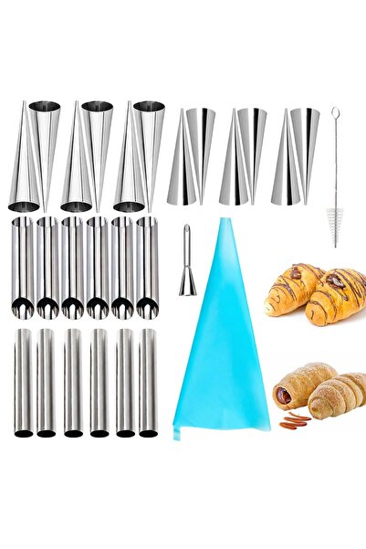 Generic Brand Set de 27 de forme pentru cannoli, forme de patiserie, accesori...