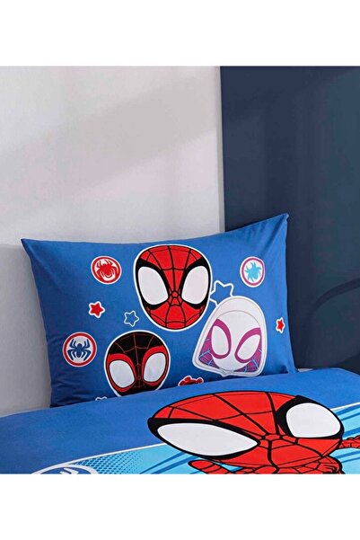 Zorluteks Taç Out Spidey Adventure Patterned 100% Cotton Fabric 1 Piece Pillo...