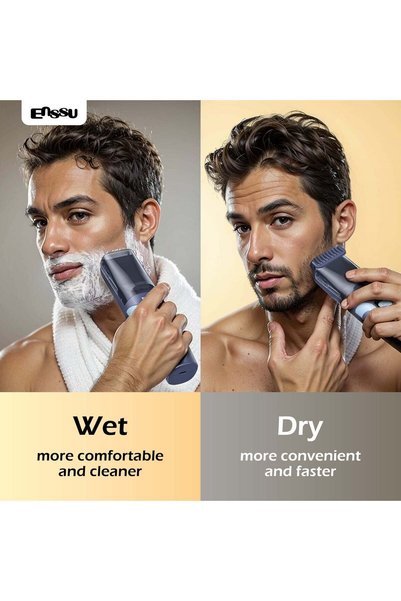 ENSSU Vacuum Beard Trimmer for Men, 1-20 mm Adjustable Ceramic Blade, IPX7 Waterproof, Type-C