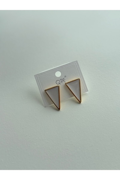 shop White Enamel Geometric Earrings 3 cm