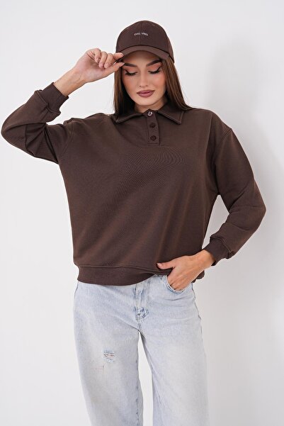 ŞİMAL Women's Polo Collar Sweatshirt 265180 -