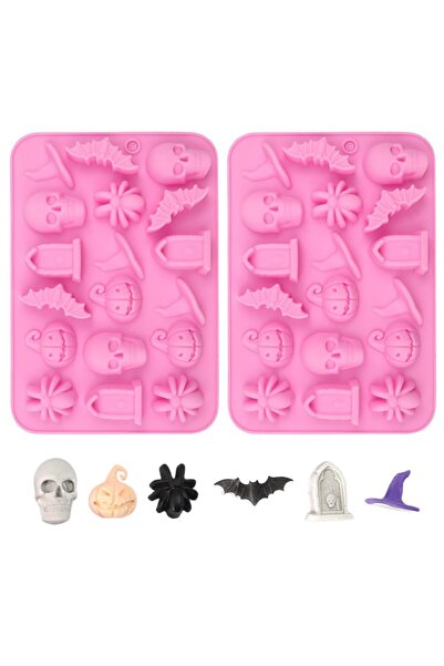 Generic Brand Formă de copt din silicon de Halloween, set de 2 forme din sili...
