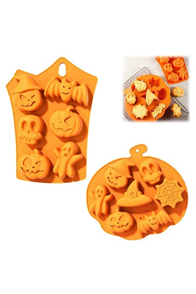 Generic Brand 2 bucăți matrițe de silicon pentru copt de Halloween, matriță d...