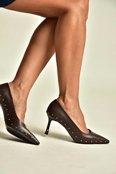 Fox Shoes Z308400409 حذاء نسائي بني بكعب رفيع