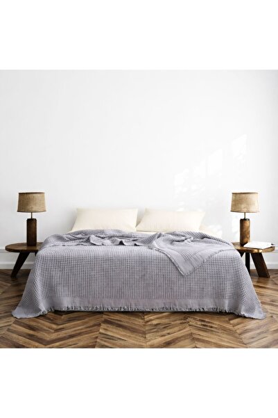 Bahar Tekstil 100% Памучно релефно одеяло 240x260 см, Оптимус Тудей Светлосиво