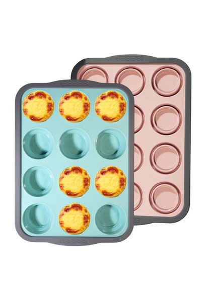 Generic Brand Σετ 2 τεμαχίων φορμών για μάφιν – Φόρμα σιλικόνης για 12 μάφιν,...