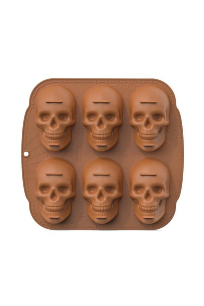 Generic Brand Cake Molds, Skull Mold, Silicone 6 Heads