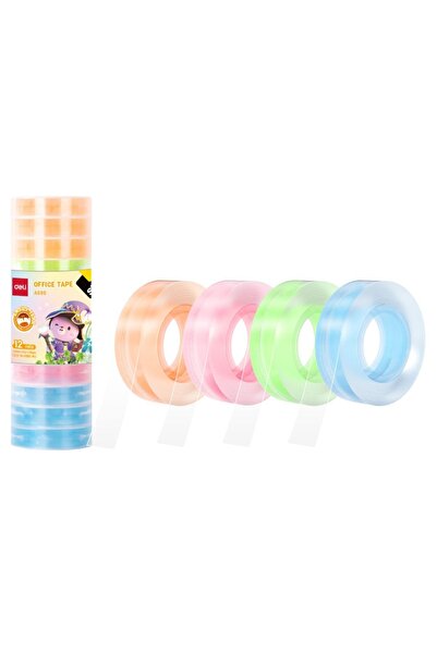 Deli Bandă adezivă cu mâner colorat 12mm*27m