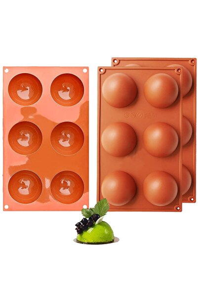Generic Brand Set de 3 matrițe din silicon, matriță semisferică cu 6 cavități...