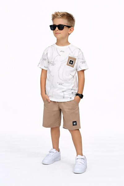 WİKİBOOM Boy's Shorts Set Top and Bottom Set 60201