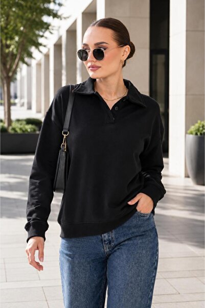 ŞİMAL Kadın Polo Yaka Sweatshirt 265180 -