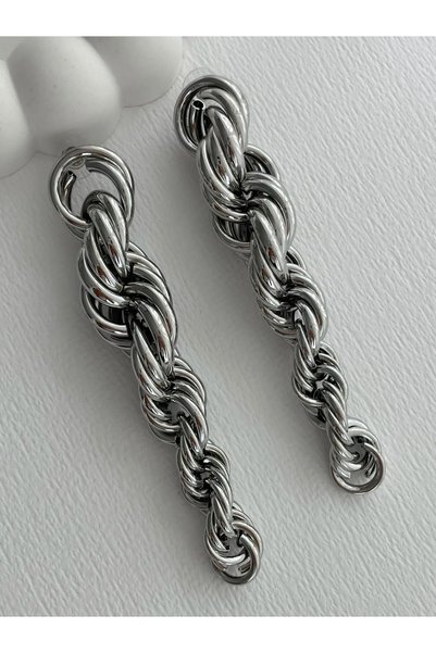 Luparadis Special Series Thick Twist Design Maxi Size Silver Earrings