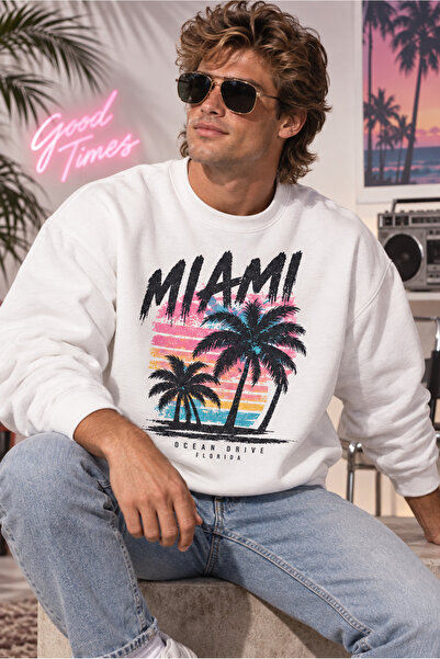 Moda Minimo Unisex Oversize 80S Sweatshirt Crew Neck Wide Fit Long Sleeve 3 T...