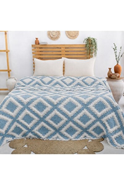 Şaheser Muslin blanket 240x260 cm Sonia Baby blue (Blue), Saheser Home