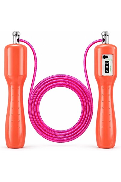 TOSHIONICS Adjustable Skipping Rope with Mechanical Jump Counter, Non-Slip Fo...
