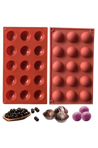 Generic Brand Set de 2 forme semisferice cu 15 cavități, ustensilă de copt di...
