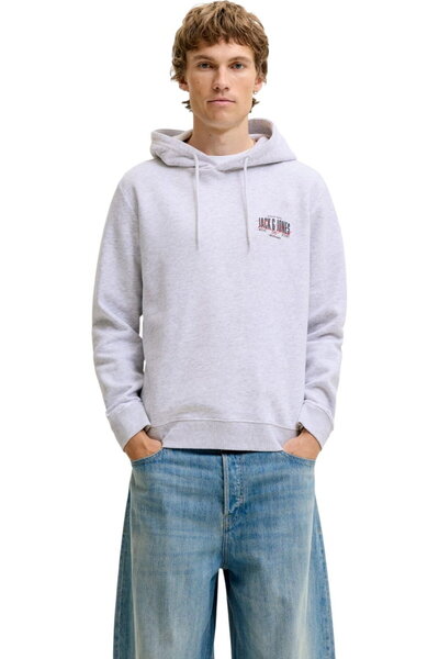 Jack & Jones Hanorac JACK &JONES Aero Sweat Hood - 12298491-Alb Melange