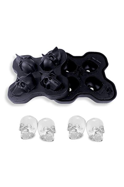 Generic Brand Tavă pentru cuburi de gheață cu capac, Formă de silicon 3D în f...