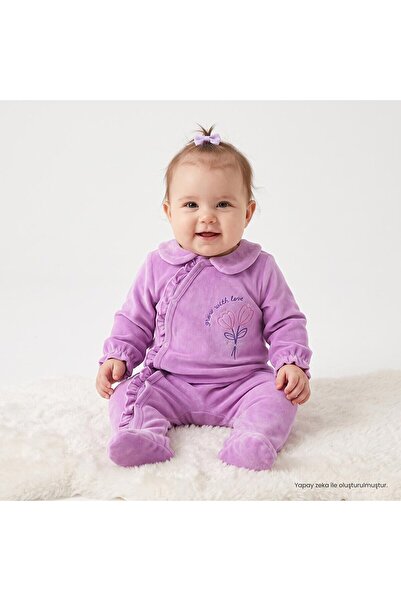 ebebek Hello Baby HelloBaby Yenidoğan Kadife Patikli Tulum