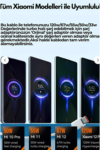 tonex 120w Type-c Turbo Şarj Destekli Hızlı Şarj Kablosu 120w/67w/33w Typec Turbo Şarj Kablo Uyumlu