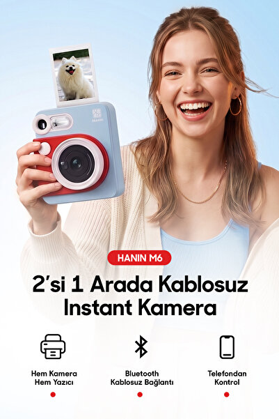 hanın M6 Instant Kamera 2MP 300DPI HCP-2TS25G Anında Baskı Yapabilen Seyahat ...