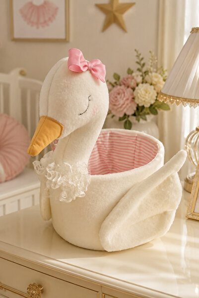 Gia Design Premium El Yapımı Kuğu Tasarımlı Peluş Kız Bebek Odası Düzenleyici...