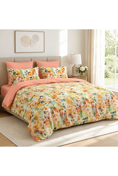 Pucioasa Lenjerie de pat dublu cu elastic Peachora, bumbac ranforce premium, ...