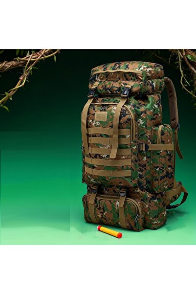 Generic Large 80L Tactical Backpack - Oxford Fabric, Adjustable Strap, Multip...
