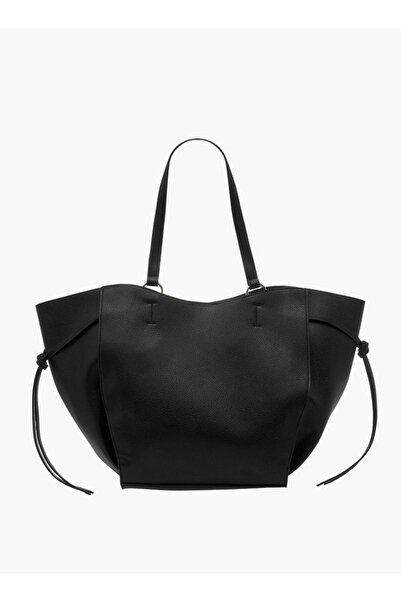 FAV Textured Tote Bag with Knotted Detail