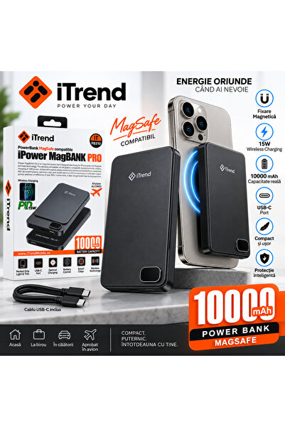 OEM iTrend IT-PB310 Power Bank MagSafe 10000 mAh, Μαγνητική Εξωτερική Μπαταρί...