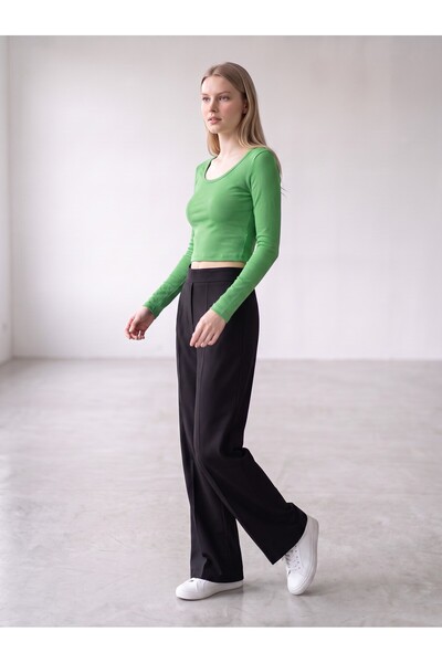 ZBK Spor Giyim Uzun Kollu Bisiklet Yaka Body Crop