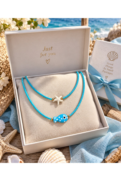 Generic Brand Women's Fish and Starfish Necklace Summer Holiday Beach Sea Mar...