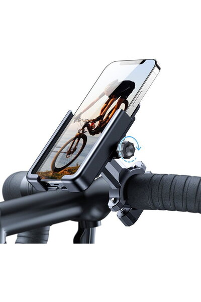 WOZINSKY Black Bicycle Phone Holder (360 degree rotation, handlebar mount)