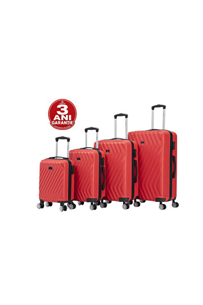 aventor Set de trolere, PP, cifru TSA, 4 roți duble 360 °, AV104, 4 bucăți, Roșu