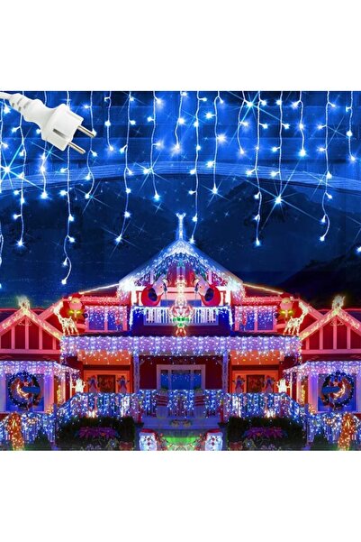BZRSH Luminițe de Crăciun tip țurțuri, 25 m, 600 LED-uri, Cablu gros din PVC ...